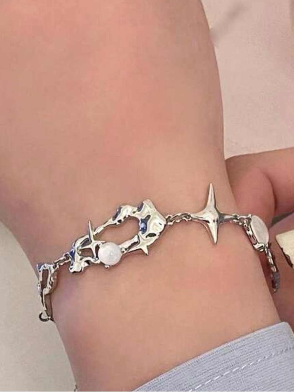 Amazon Silver Star Charm statement bracelet